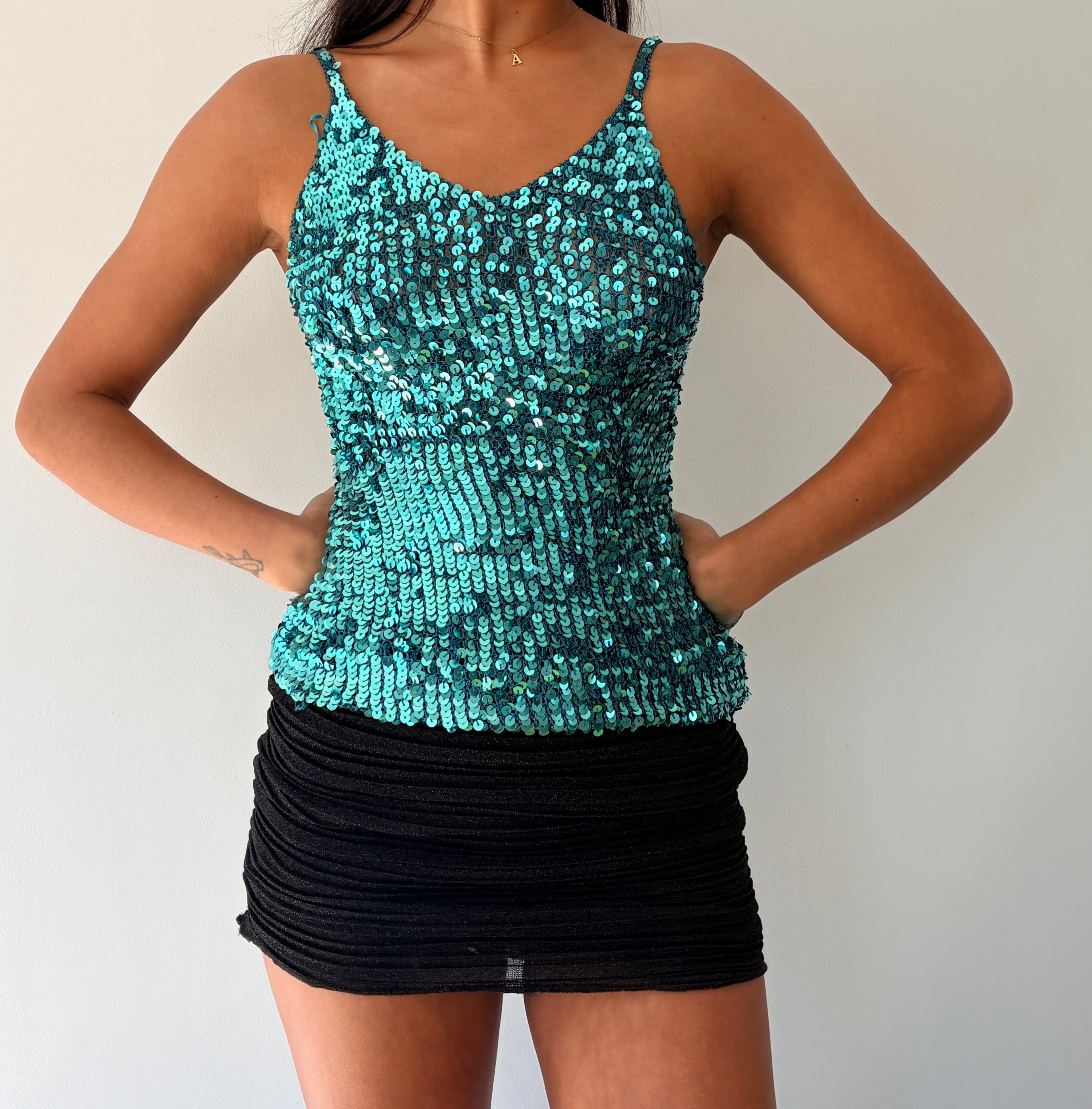 Teal Sequin Cami