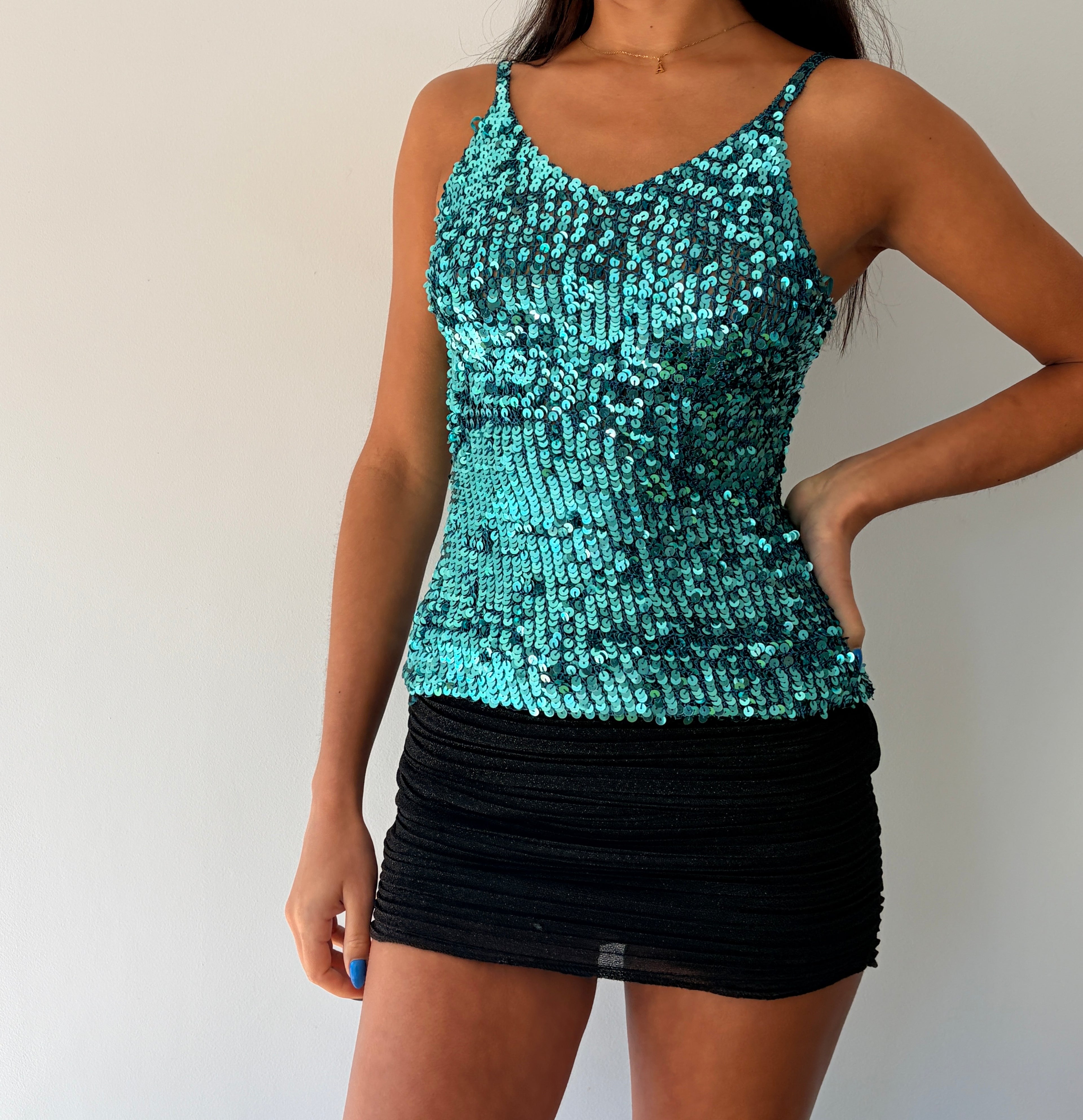 Teal Sequin Cami