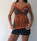 Orange Boho Mesh Cami
