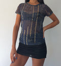 Save The Queen Blue Mesh Top