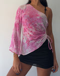 Pink Sequin One Shoulder Top