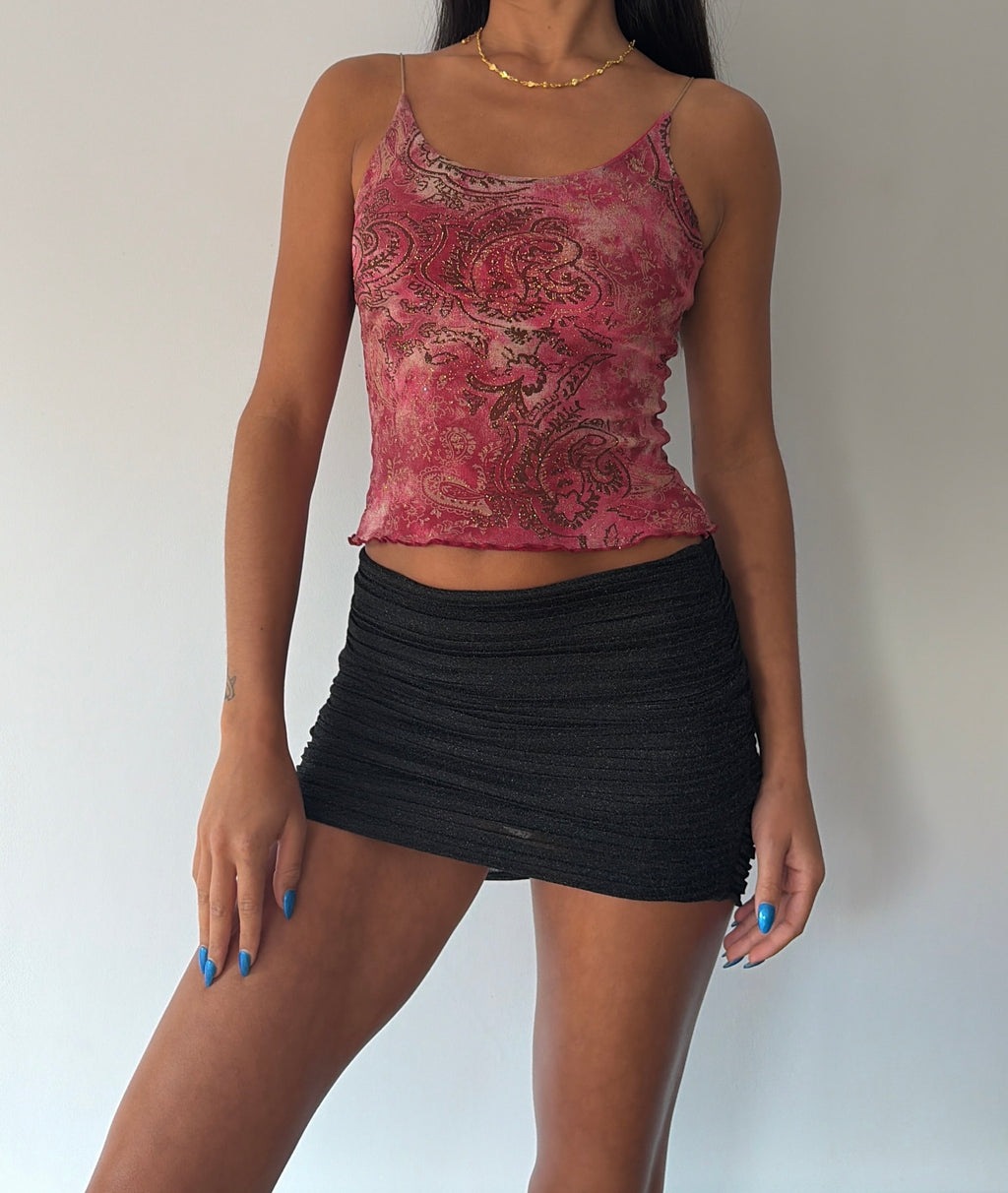Liquid Pink Paisley Sparkle Cami