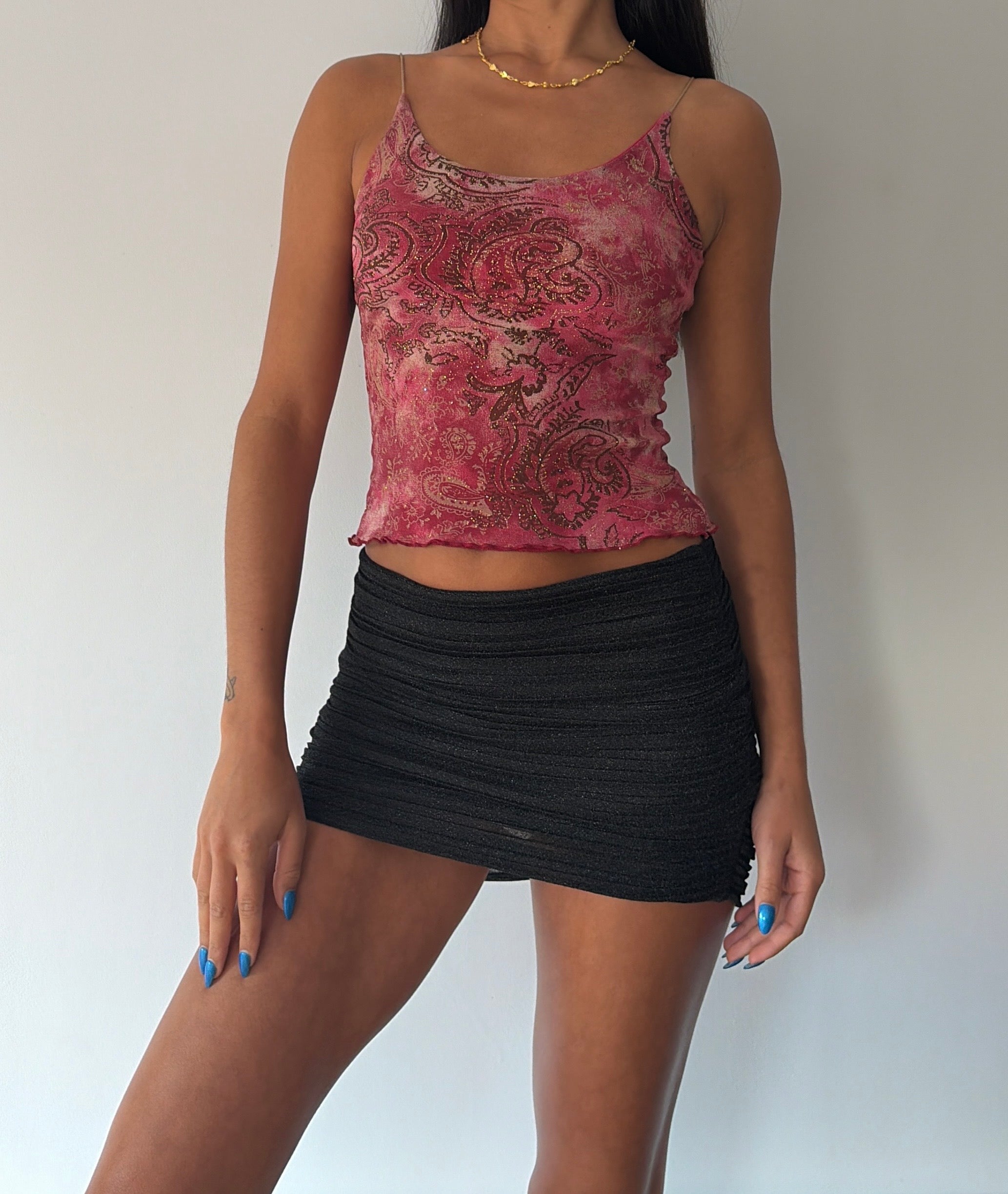 Liquid Pink Paisley Sparkle Cami