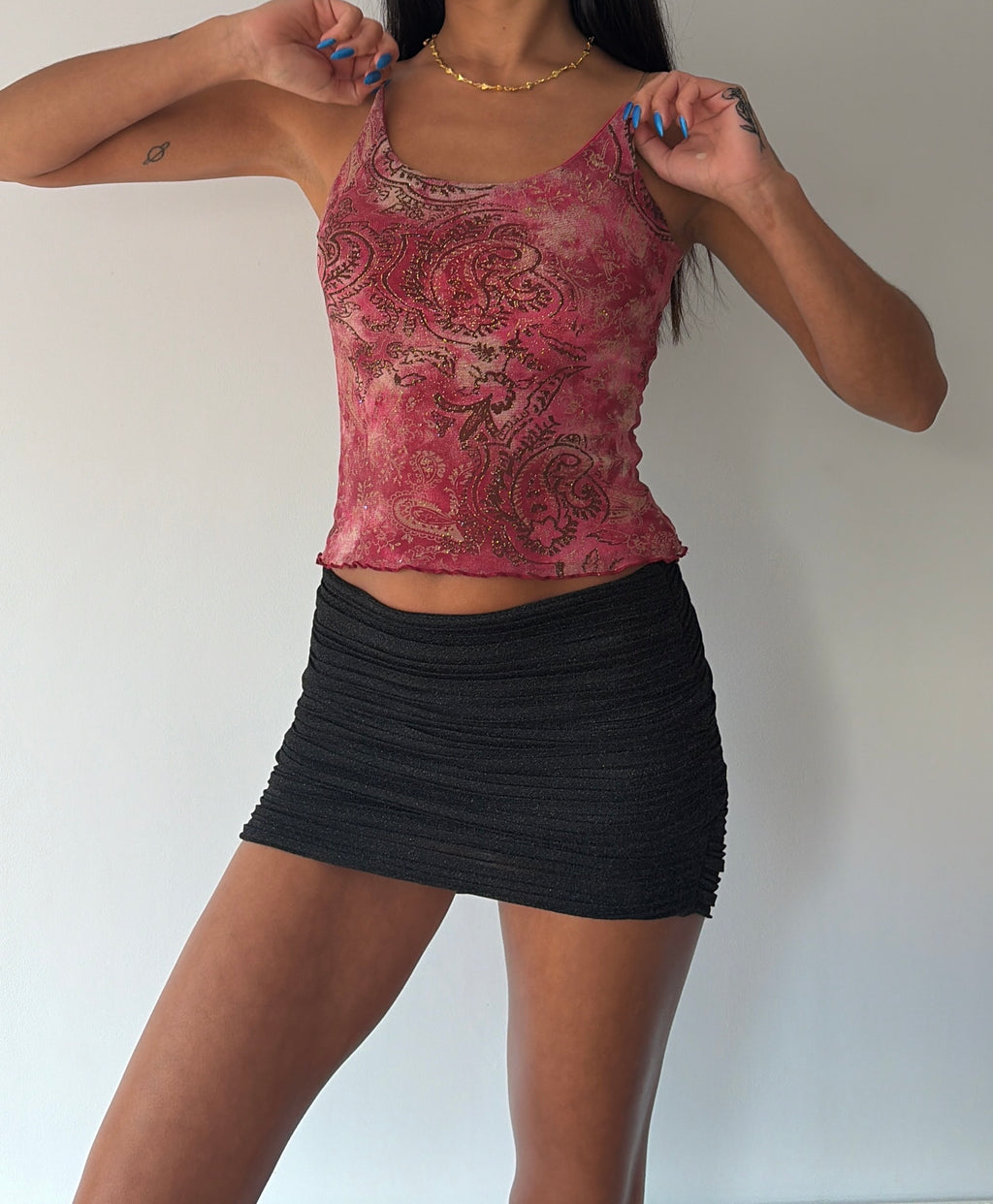 Liquid Pink Paisley Sparkle Cami