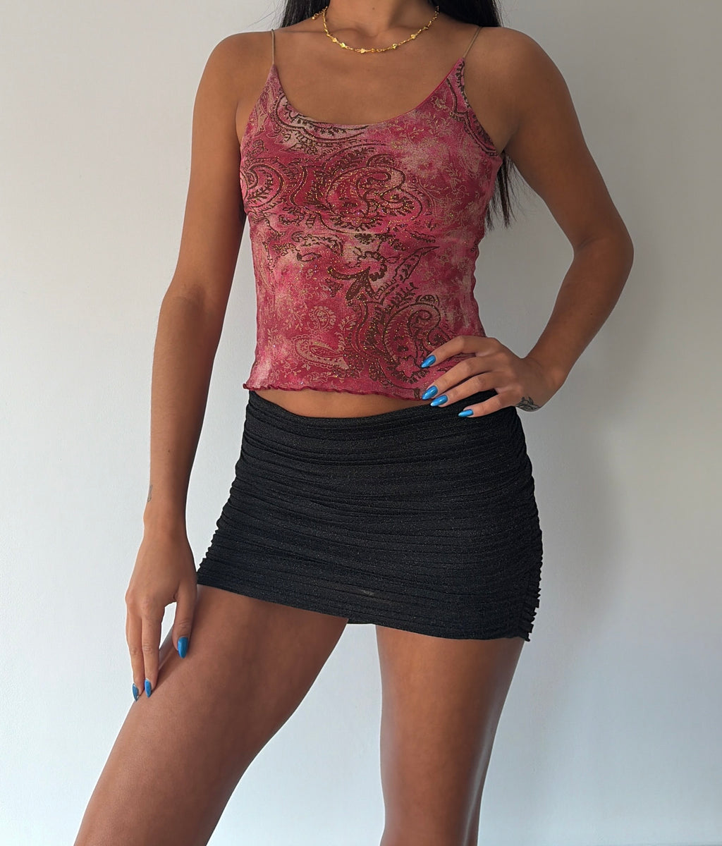 Liquid Pink Paisley Sparkle Cami