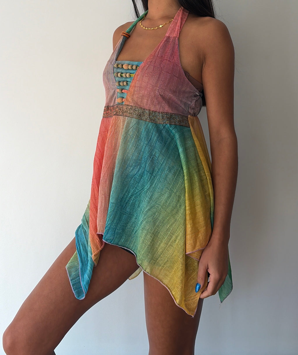 Multicolour Silk Fairy Halterneck Top