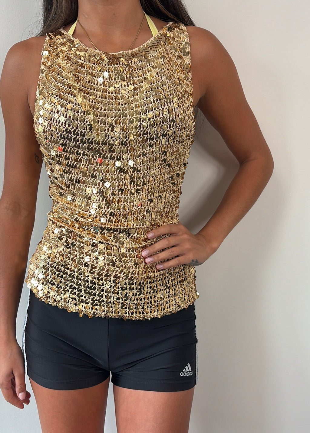 Vintage Gold Sequin Knit Top