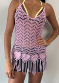 Pink Fringed Suede Heart Cami