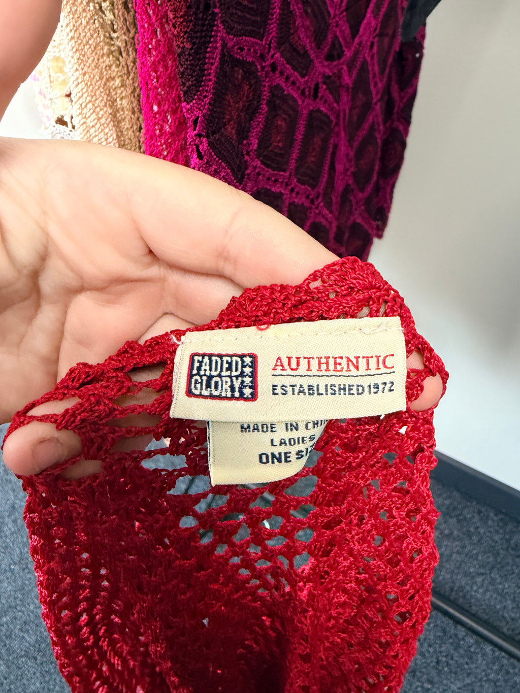 Red Fringe Multiway Poncho
