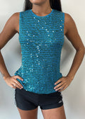 Teal Sequin Cami