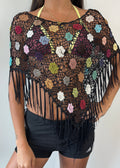 Black Patchwork Multiway Poncho