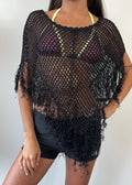Black Fringe Multiway Poncho
