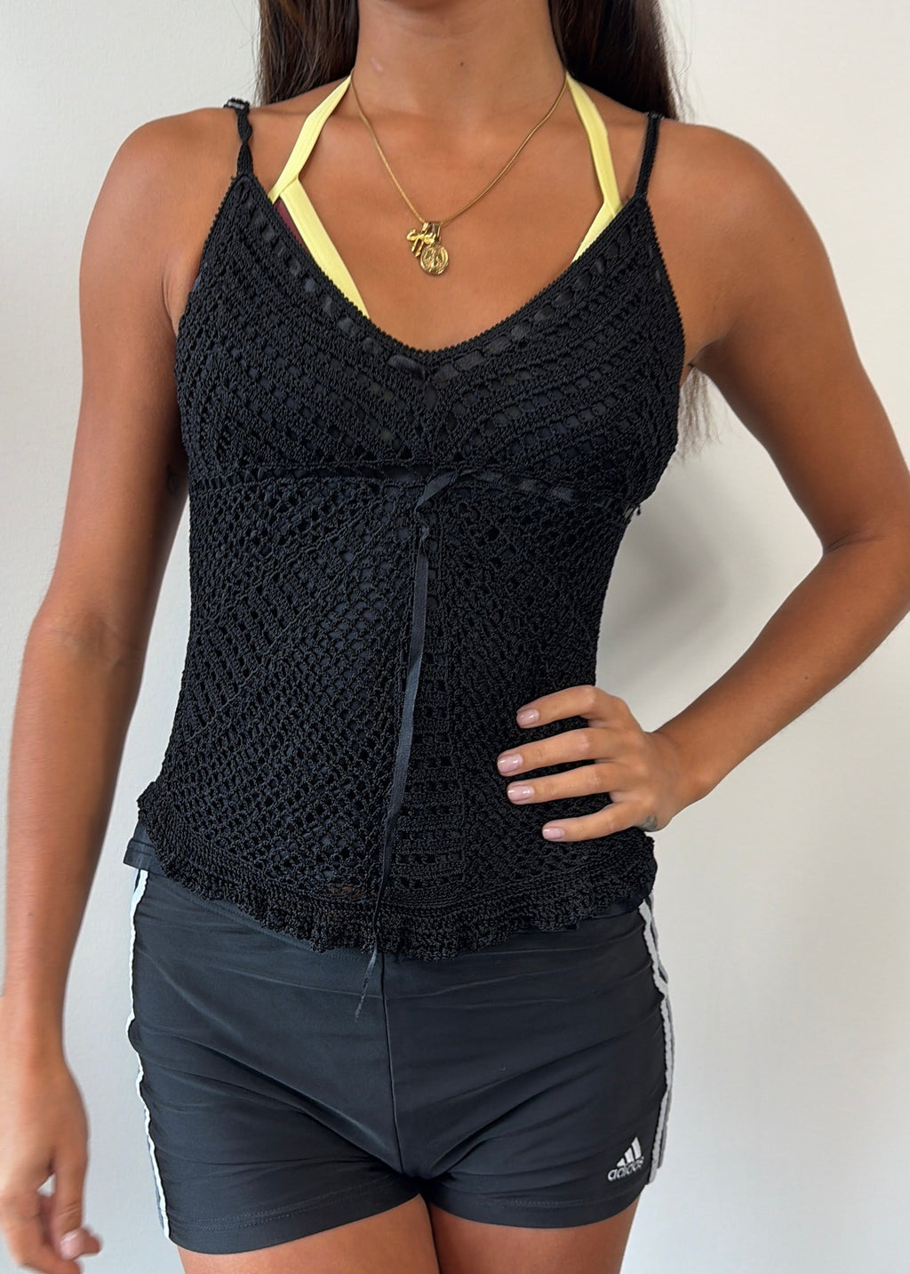 Black Crochet Cami