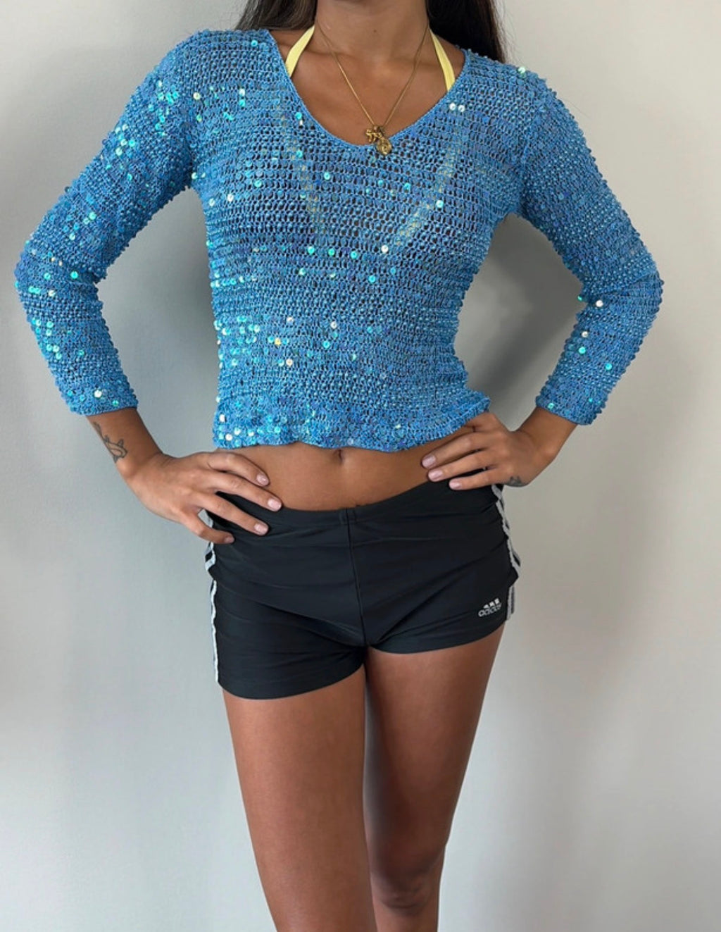 Turquoise Sequin Long Sleeve